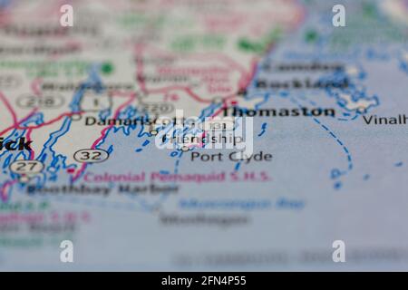 Port Clyde Maine Map Friendship Maine Usa Shown On A Geography Map Or Road Map Stock Photo -  Alamy