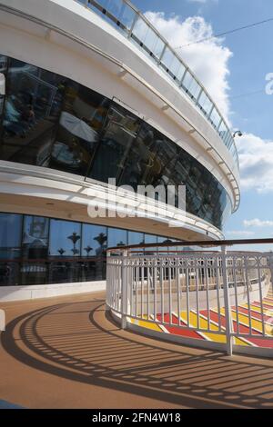 Norweign Cruise Ship the Norweign Star. Views from the deck of the cruise liner. Stock Photo