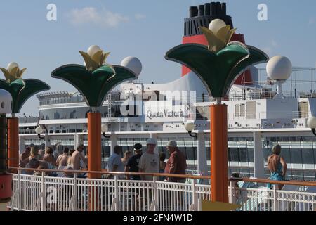 Norweign Cruise Ship the Norweign Star. Views from the deck of the cruise liner. Stock Photo