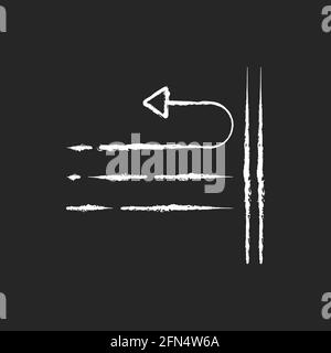 Windproof fabric feature chalk white icon on black background Stock Vector