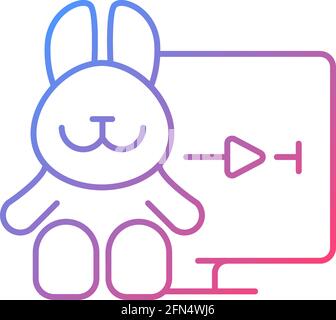 Cartoons streaming gradient linear vector icon Stock Vector