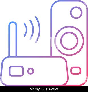 Media streaming device gradient linear vector icon Stock Vector