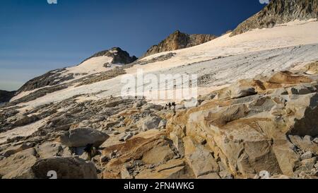 Aneto glacier and rock details (Posets-Maladetas Natural Park, Benasque, Spain, Pyrenees)  ESP: Glaciar del Aneto y detalles de rocas (Pirineos) Stock Photo