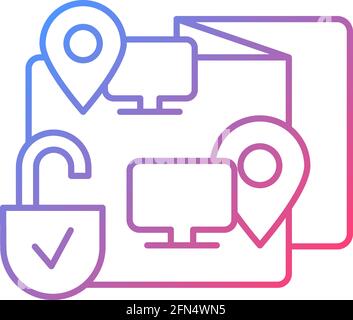 Remote co-watching gradient linear vector icon Stock Vector