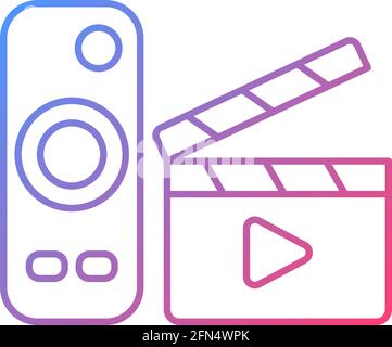 Movies streaming gradient linear vector icon Stock Vector