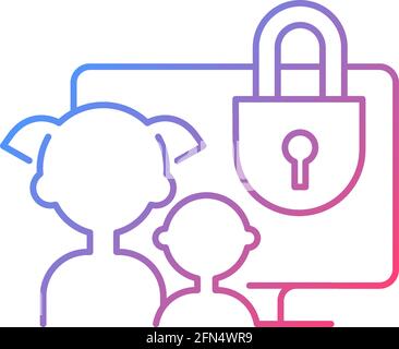 Parental control gradient linear vector icon Stock Vector