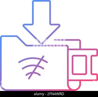 Offline downloads gradient linear vector icon Stock Vector