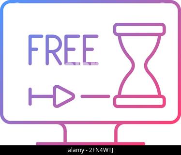 Free trial option gradient linear vector icon Stock Vector