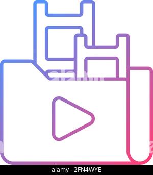 Streaming service library gradient linear vector icon Stock Vector