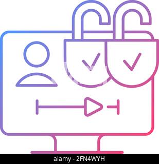 Multiple viewer profiles gradient linear vector icon Stock Vector