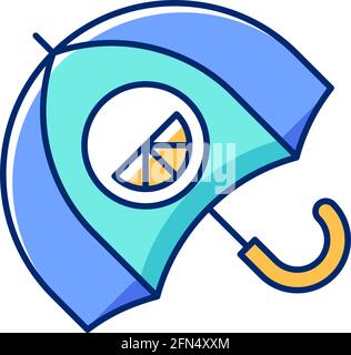 Branded umbrella RGB color icon Stock Vector