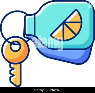 Branded keyring RGB color icon Stock Vector