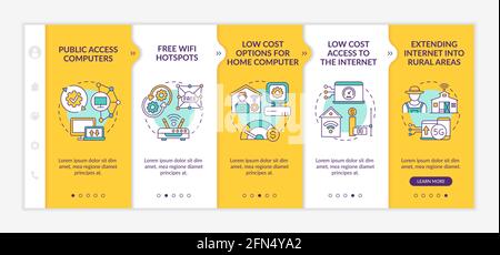 Digital inclusion improvement onboarding vector template Stock Vector