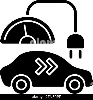 Level 2 charger black glyph icon Stock Vector