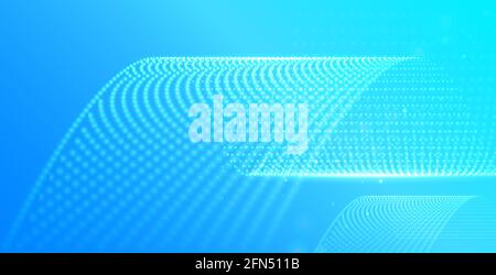 Modern dotted wave, business, science, technology, big data background. Curved dots structure. Wave flow. Molecule and communication vector Stock Vector