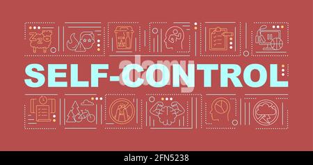 Self control tips word concepts banner Stock Vector
