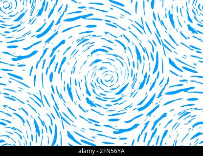 Maelstorm. Blue drops in circle. Water seamless pattern Vector illustration. Stock Vector