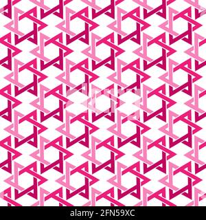 Seamless color pattern of interlocking triangles. Template for textures, textiles, and simple backgrounds. Simple style Stock Vector