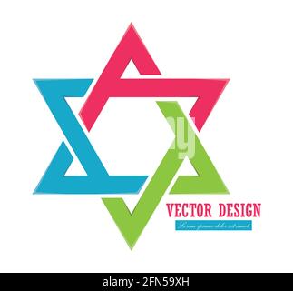 Two intertwining triangles. template for a logo, logo or brand, icon for websites and applications. Simple style. Stock Vector