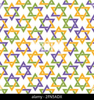 Seamless color pattern of interlocking triangles. Template for textures, textiles, and simple backgrounds. Simple style Stock Vector