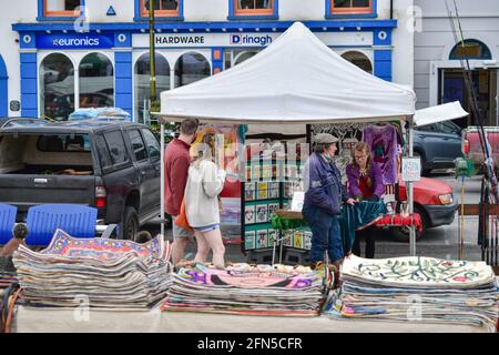 Bantry, West Cork, Ireland. 14th May, 2021. Bantry town market was busy today as intercounty travel for non-essential reason has been returned. Credit: Bantry Media/Alamy Live News Stock Photo