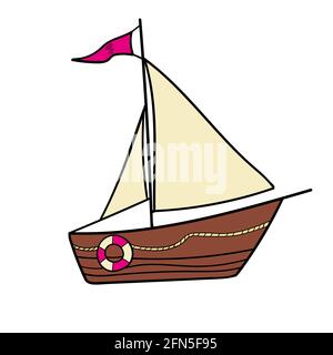 Ship Line Icon Isolated On White Background Stock Vector