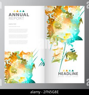 Annual business report brochure layout template Stock Vector