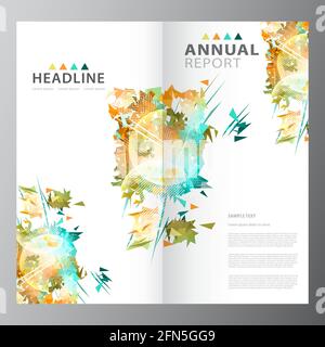 Annual business report brochure layout template Stock Vector