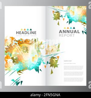 Annual business report brochure layout template Stock Vector