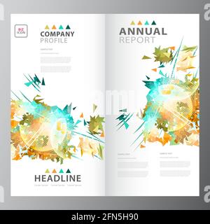 Annual business report brochure layout template Stock Vector