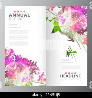 Annual business report brochure layout template Stock Vector
