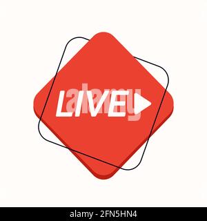 LIVE icon, button, symbol, web, ui, app. Social media icon LIVE streaming. Speech bubble. Vector illustration. Stock Vector