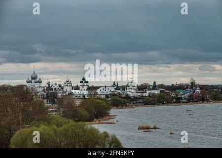 View of the Kremlin in Rostov from the bell tower of the Spaso-Yakovlevsky monastery Stock Photo