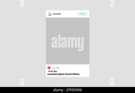 Social media mobile app page template. New post. Minimal design. Vector. Stock Vector