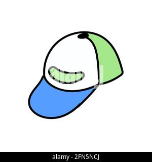 hand drawn doodle symbol baseball cap outline  Stock Vector