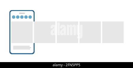 Social media mobile app page. Minimal design template. Vector. Stock Vector