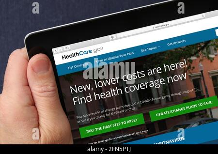 Healthcare.gov Affordable Care Act website viewed on an iPad  (editorial use only) Stock Photo