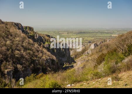 Cheddar Gorge in the Mendip Hills of Somerset, UK Stock Photo