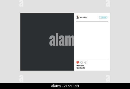 Social media mobile app page template. New post. Vector. Stock Vector