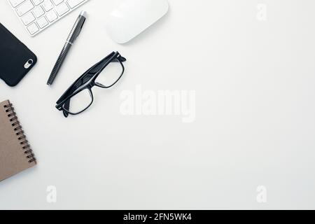 Workplace of an office worker of a company manager. Essential items for the work of a clerk Stock Photo