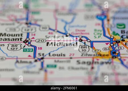 Map of midland hi-res stock photography and images - Alamy