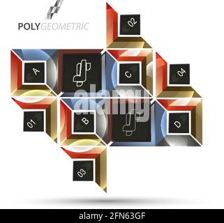 Business infographic template for interactive data communication Stock Vector