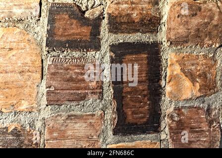 The background is made of old brickwork. Texture. Stock Photo
