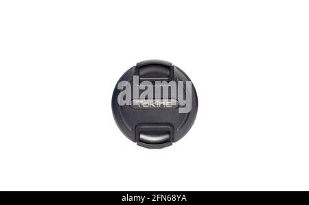Valladolid, Spain - May 14, 2021: Cap of Tokina 11-16mm wide zoom lens for Nikon F Stock Photo