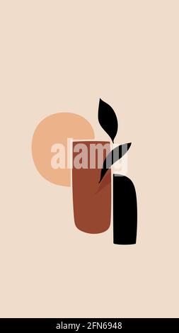 Abstract background in soft brown tones . Retro modern geometric shapes in earth tones graphic background Stock Vector