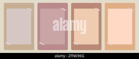 Vintage note paper stuck with sticky tape in pastel colors Stock Vector