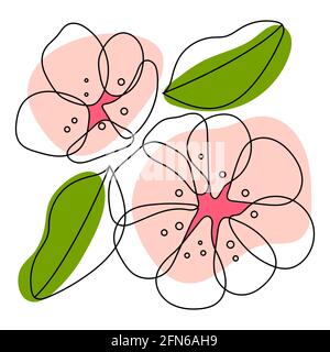 Abstract modern vivid floral motif for surface design. Cool spring pattern with geometric decorative pink tulip flowers, Stock Vector