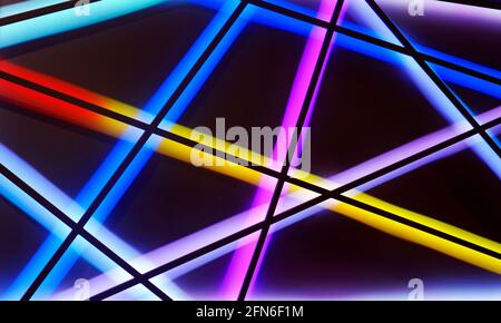 Light colorful lines, geometric background Stock Photo