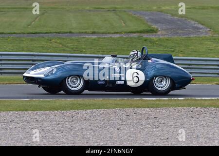 James Cottingham, Oliver Bryant, Tojeiro Ecosse Jaguar, RAC Woodcote Trophy, Stirling Moss Trophy, for Pre - 61 Sports Cars, Donington Historic Festiv Stock Photo