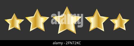 Rating stars gradient vector web ranking star signs. Star vector icons on black background. Customer product rating. Sticker and label. Celestial space element.For food packaging, gift paper Stock Vector